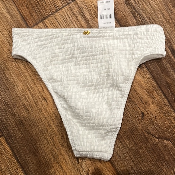 FINAL PRICE NWT Pilyq Hillary High Waist Bikini Bottoms in Pure White Size Small - Picture 2 of 7